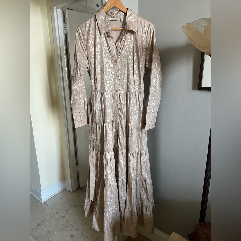 Soft Surroundings Beige Maxi Dress with belt